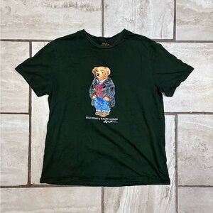 Polo Ralph Lauren Dark Green Polo Bear Graphic T-Shirt Size Medium